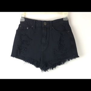 BDG Distressed Cheeky Shorts Size 24W Black